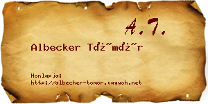Albecker Tömör névjegykártya